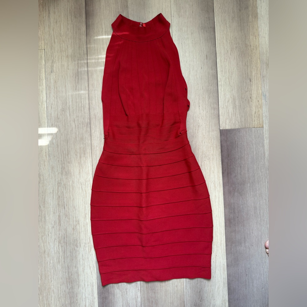 Herve Leger bandage dress halter cut top